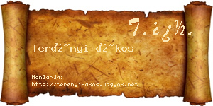 Terényi Ákos névjegykártya